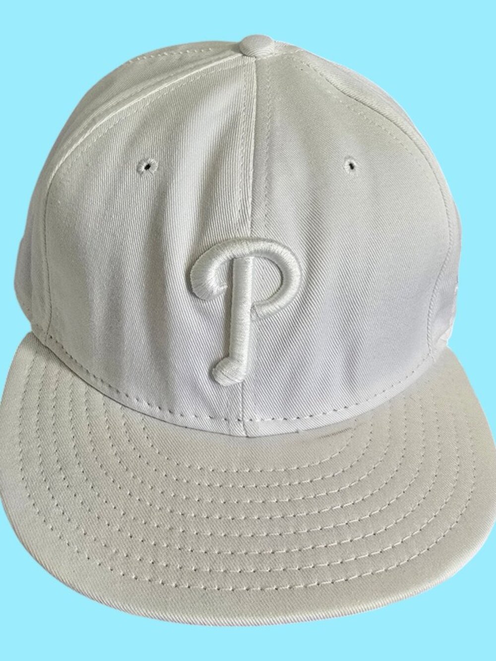 Philadelphia Phillies New Era 59Fifty Fitted Baseball Cap White Size 8 3/8